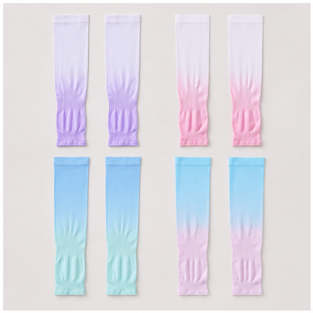Arm Sleeve, 4 Pairs Gaming Sleeve, Unisex Sleeves to Cover Arms, UV Sun Protection Running Arm Sleeves, Ice Silk Cooling Arm Sleeves for Covering Tattoo Running Cycling Gardening Outdoor - front view