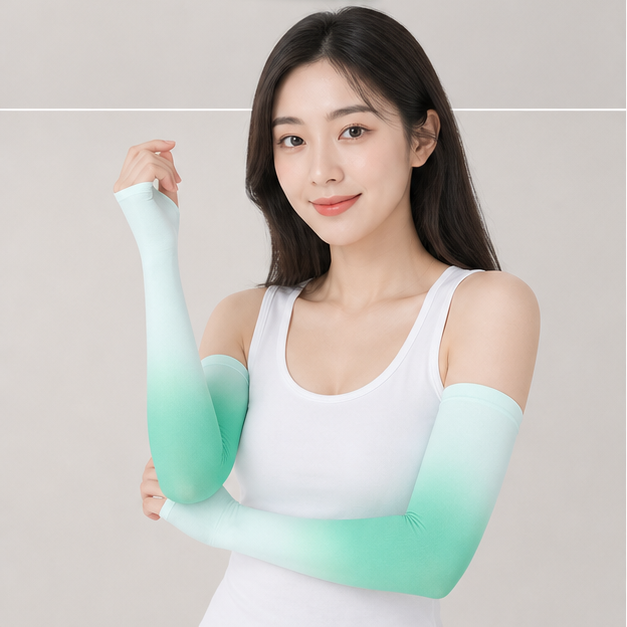 6 Pairs UV Sun Protection Arm Sleeves to Cover Arms for Women Compression Sleeves for Men - model view